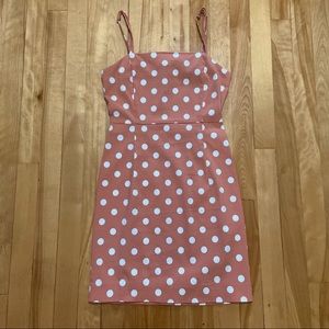 FOREVER 21 polka dot mini peach dress